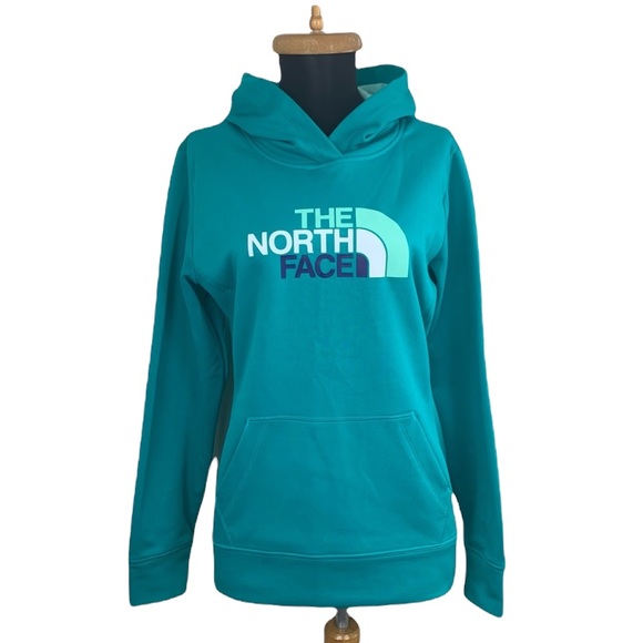 The North Face Tops - The North Face Teal Green Logo Hoodie D1